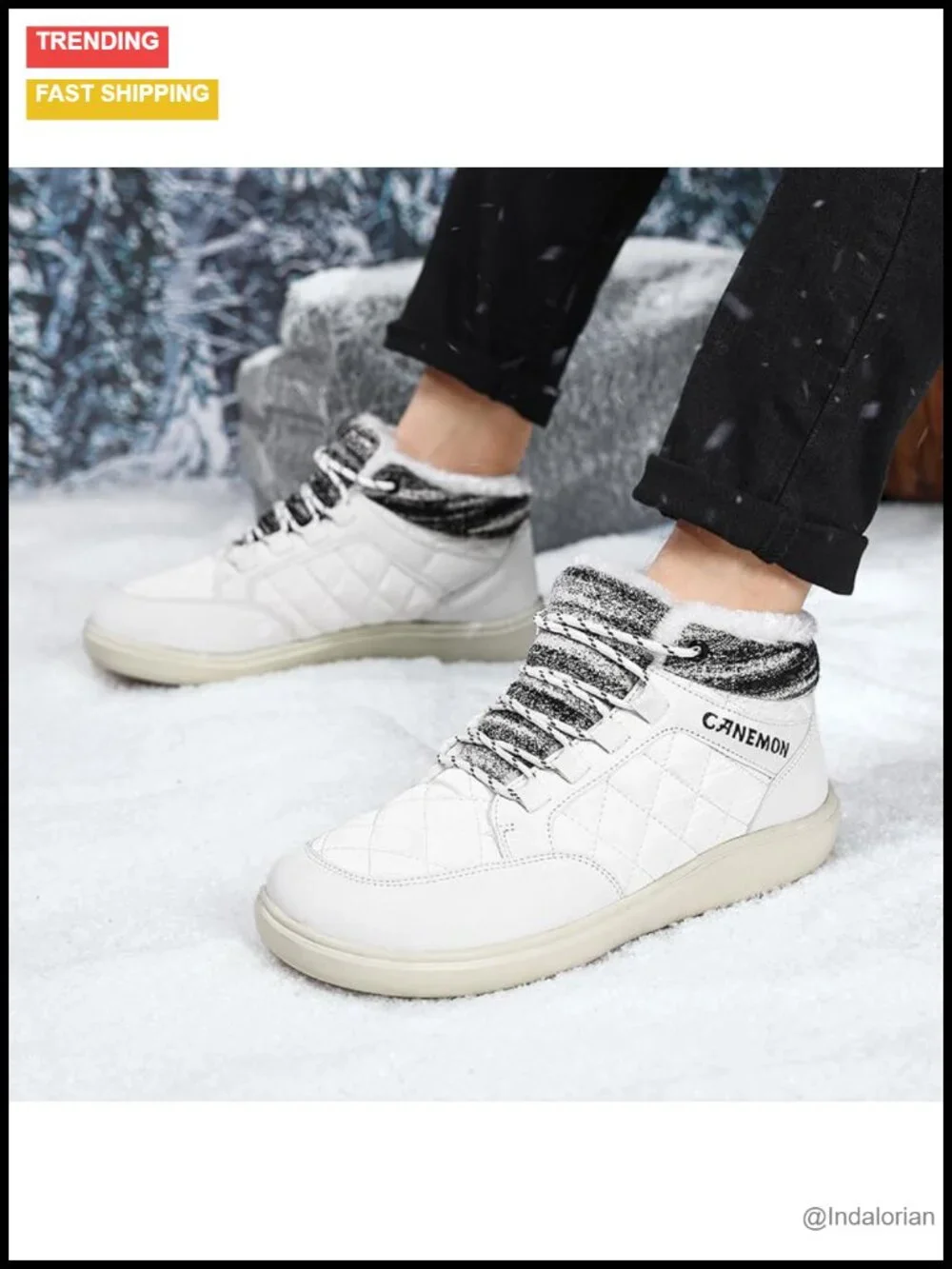 Wide Toe Box Winter Snow Boots Non Slip Ankle Booties Fur Lined Lightweight
